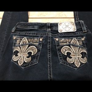 Girls size 14 Miss Me dark denim skinny jeans